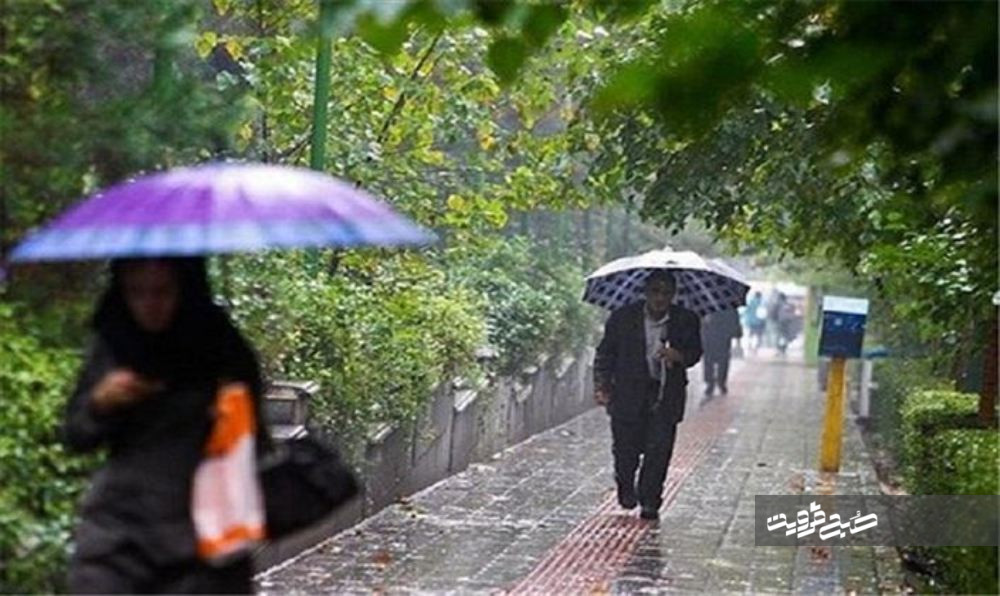 بارش باران در قزوین شدت می‌یابد/ وزش باد و احتمال تگرگ