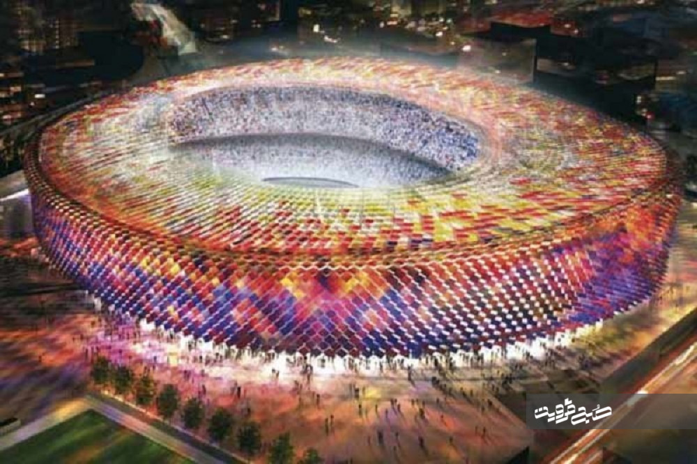 تصاویری از رونمایی طرح ورزشگاه جدید تیم فوتبال بارسلونا