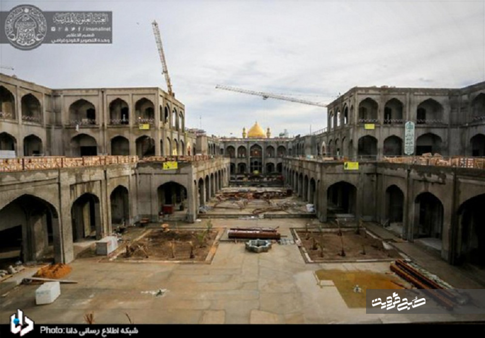 آخرین وضعیت پروژه صحن حضرت زهرا(س) در حرم علوی+تصاویر