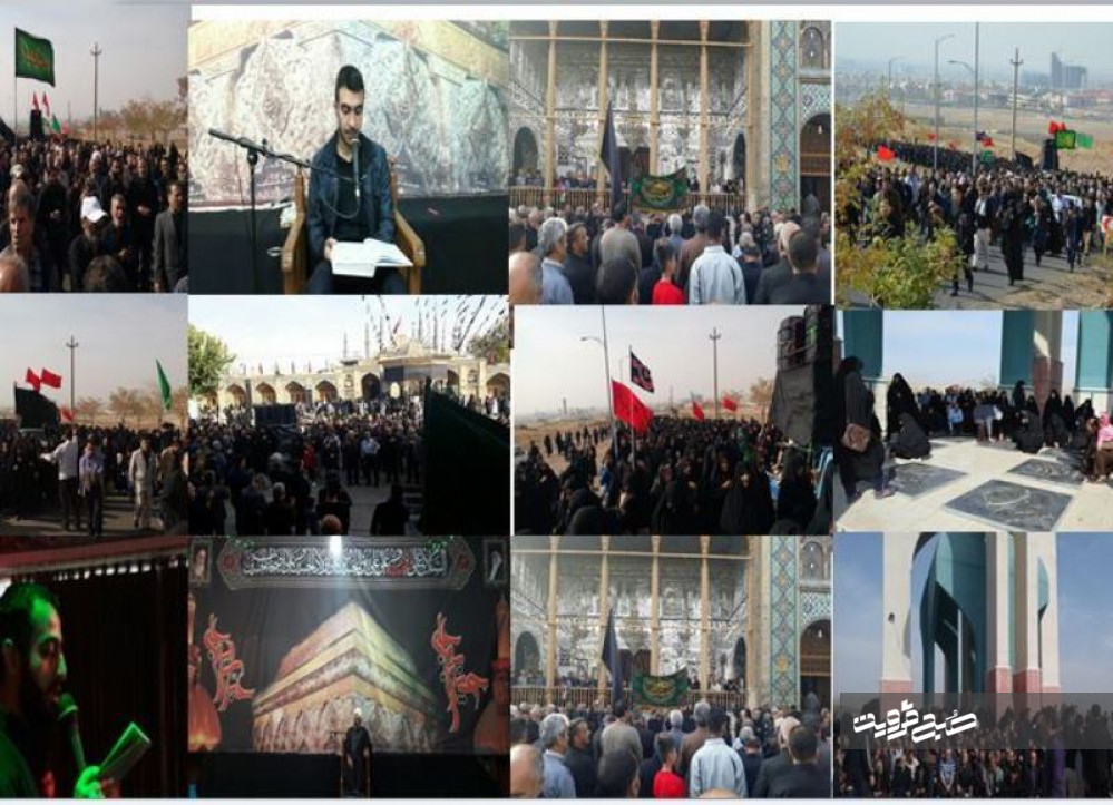 نمایی از حضور پرشور مردم استان قزوین در مراسم اربعین حسینی