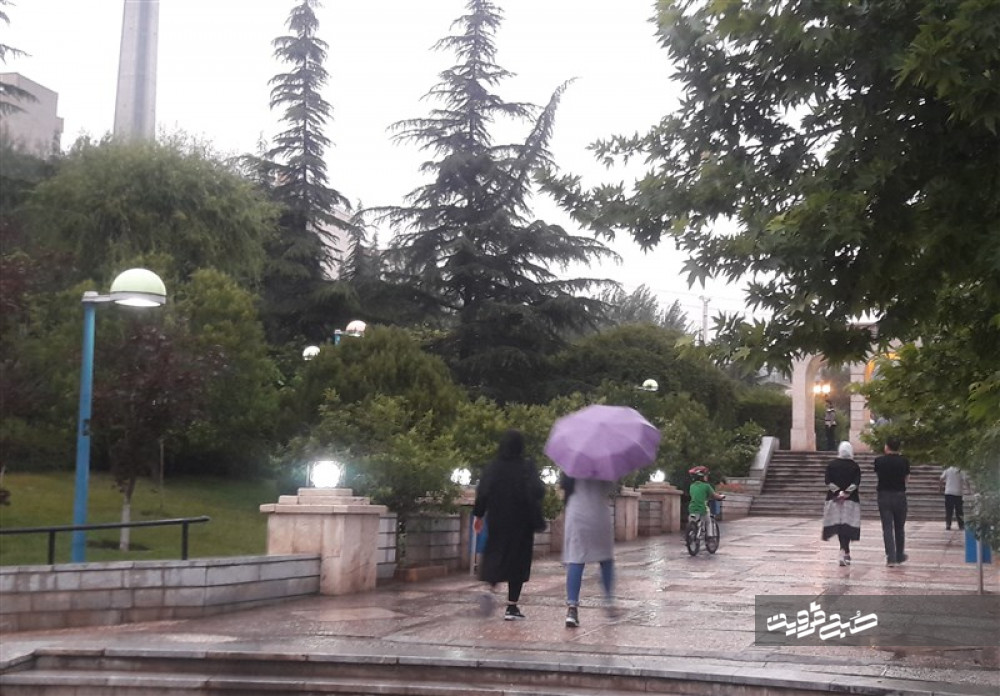 بارش باران و ورزش بادهای شدید در قزوین