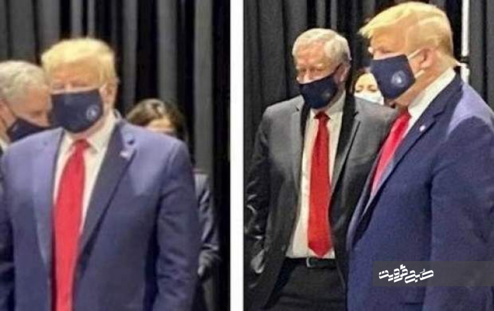 ترامپ بالاخره مجبور شد ماسک بزند! +عکس
