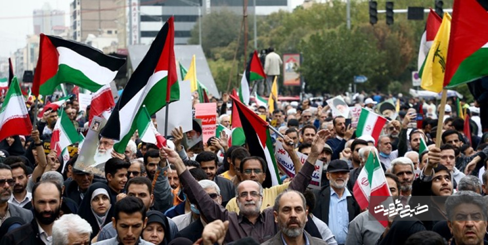 راهپیمایی مردم قزوین در دفاع از مردم غزه